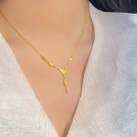 中国黄金流苏蝴蝶足金项链，从犹豫到真香，她戴了就没摘过