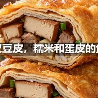 武汉豆皮，糯米和蛋皮的焦香