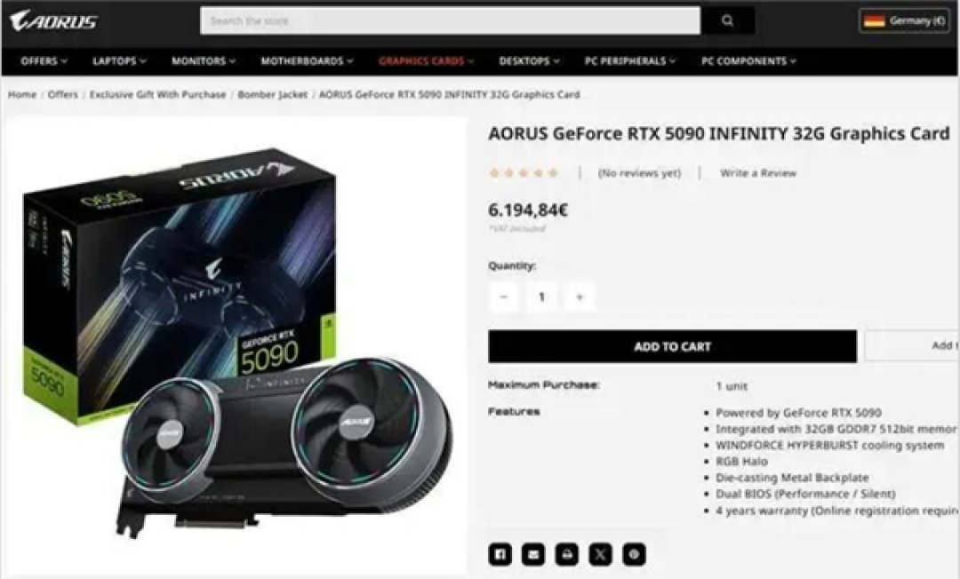 显卡已成奢侈品!RTX 5090售价逼近5万元:能买三块RTX 5080