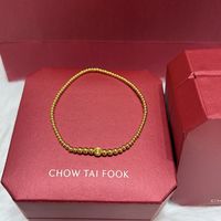 周大福传承·光面小圆珠手链