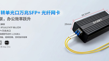 小主机也能上万兆光口，一根 USB4 线接 SFP+ 光纤