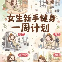 女生新手健身抄作业｜一周力量训练计划，在家也能练