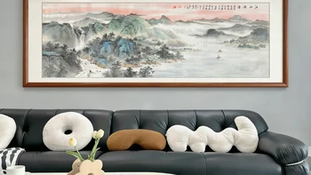 手绘彩墨山水50块，印刷装饰画却要360：客厅挂画的钱该花在哪一档