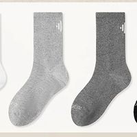 清爽不臭脚！猫人灰色男士中筒棉袜，青少年运动通勤万能款