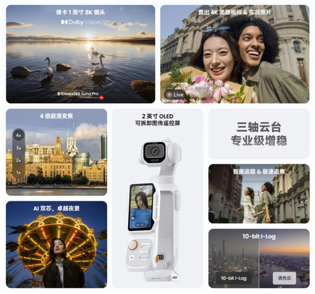 3399元起!影石Luna Pro正式发布:徕卡1英寸8K单摄 支持4K竖拍