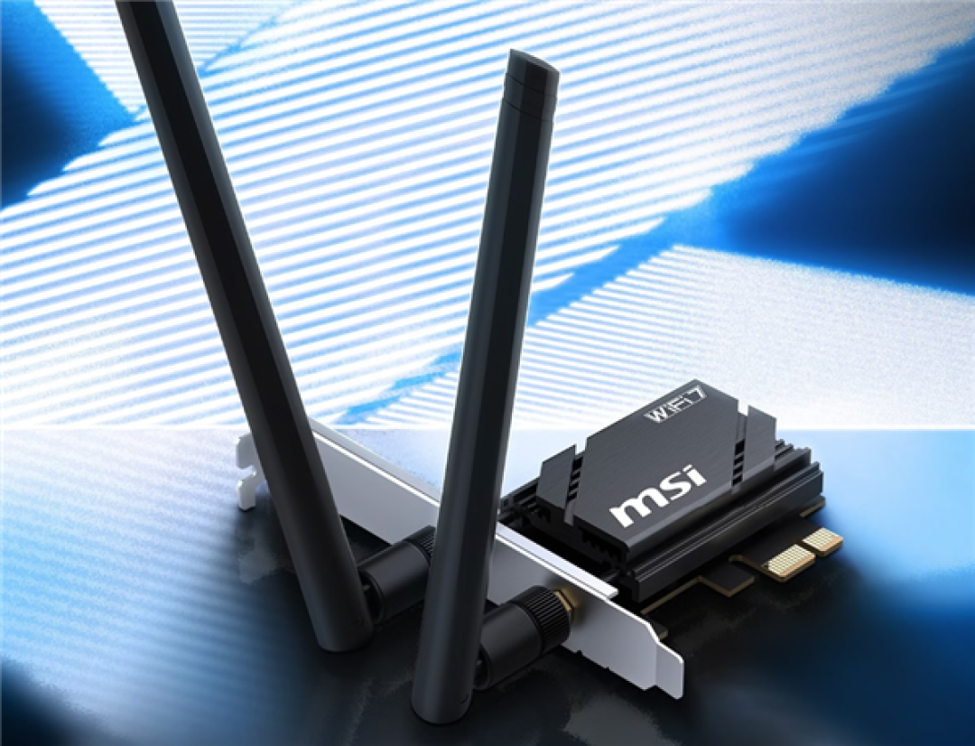 微星BE6500M PCIe无线网卡首发299元:支持Wi-Fi7、三频6452Mbps速率