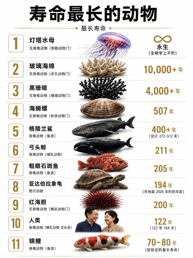 寿命天花板✨盘点世界上最长寿的动物