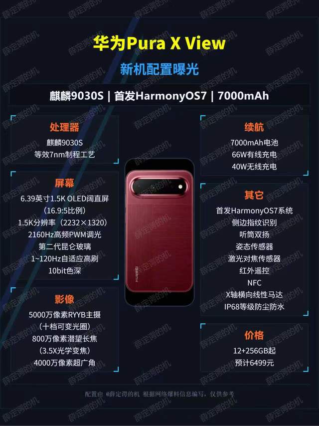 华为Pura X View爆料，2026唯一阔直屏
