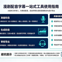 漫剧配音字幕一站式工具实用指南
