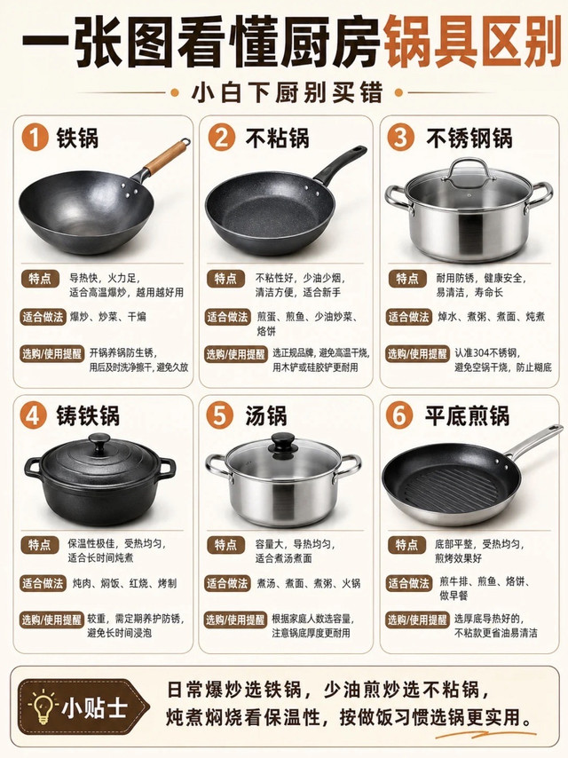 厨房锅具怎么选🔥小白下厨别再买错锅