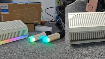 60多到手品牌K歌蓝牙音响！双喇叭 20W 功率、双话筒、12色氛围灯