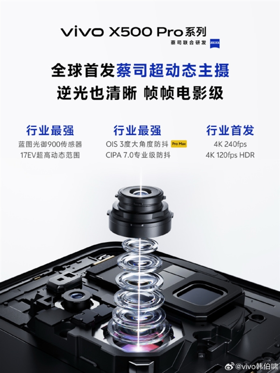 新影像“灭霸”X500系列9月亮相!韩伯啸:vivo要在拍照、视频和性能上长期称王