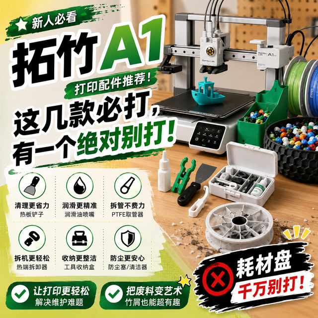 新人 3D 打印，拓竹 A1 打印配件推荐，有一个绝对别打