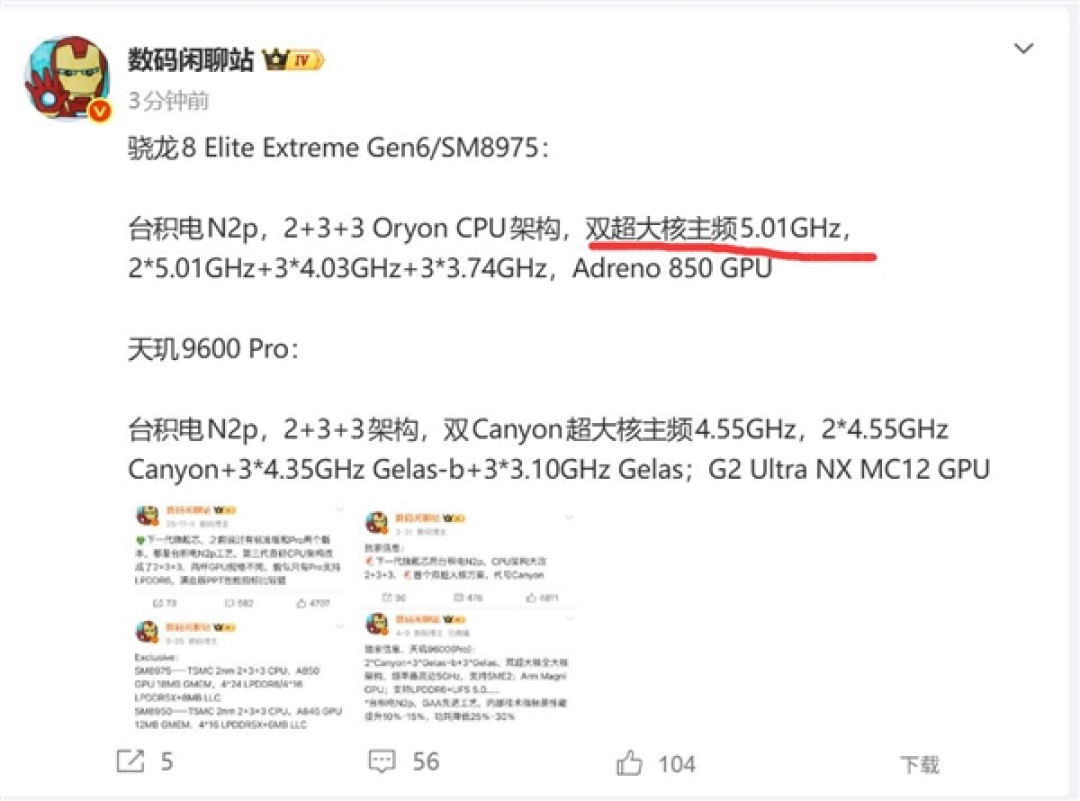 小米首发!高通第六代骁龙8超级至尊版主频突破5GHz:史无前例