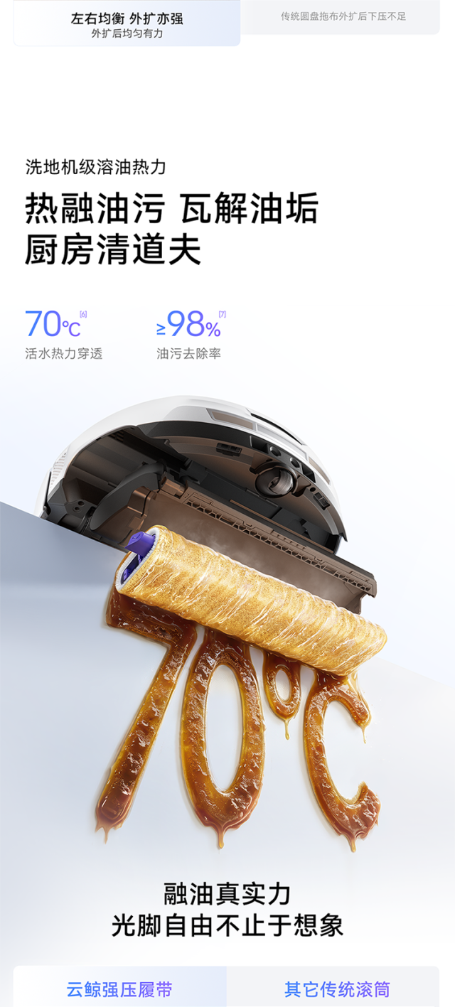 云鲸AI全域双机械臂热活水扫地机器人 JX Ultra
