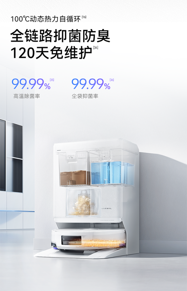 云鲸AI全域双机械臂热活水扫地机器人 JX Ultra