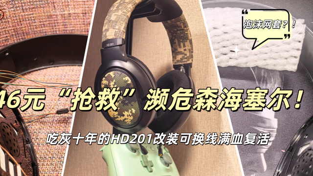 46元“抢救”濒危森海塞尔！吃灰十年的HD201改装可换线满血复活