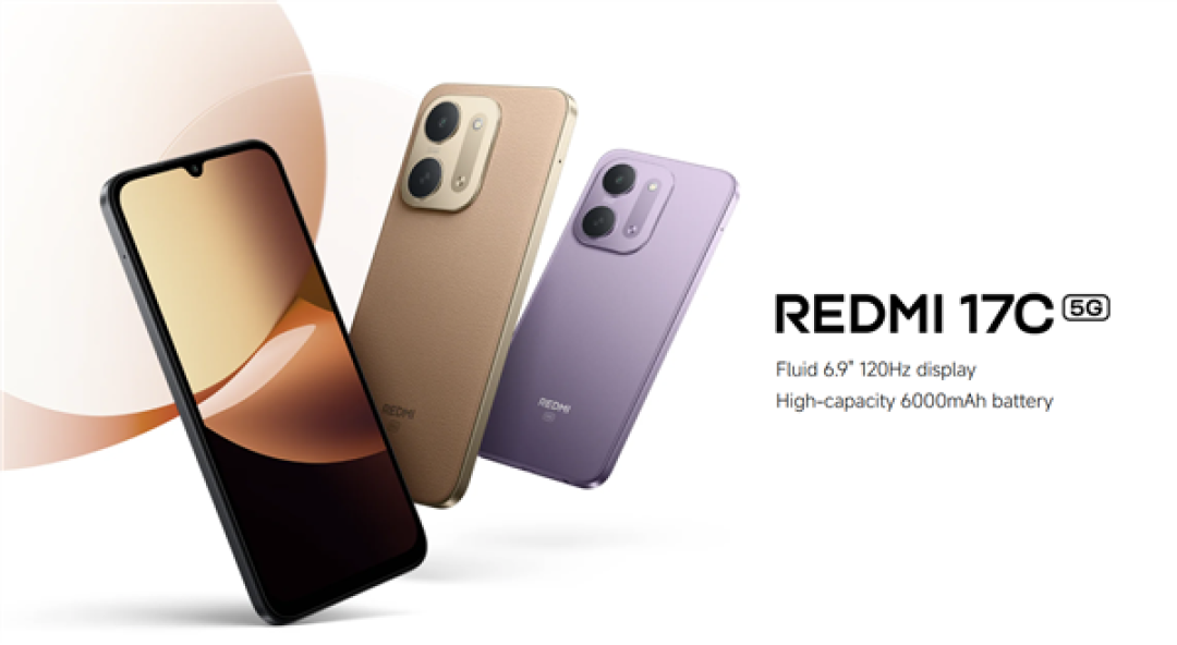 REDMI 17C 5G海外正式发布:6.9英寸120Hz高刷LCD屏+天玑6300