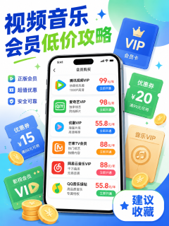 视频音乐会员低价充值攻略：年费最低不到60元