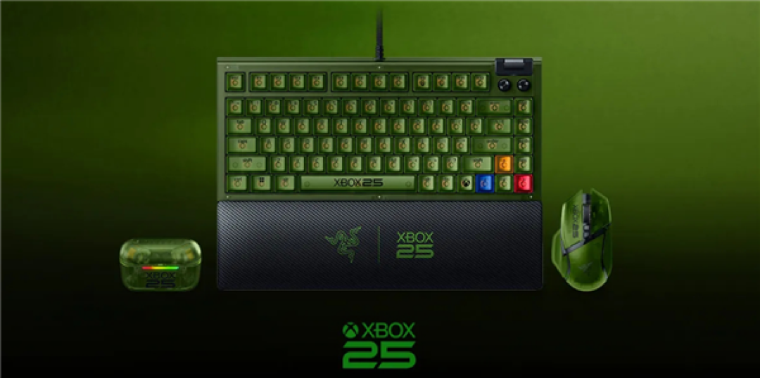 雷蛇公布Xbox 25周年限定外设:半透绿外壳、涵盖键鼠耳机套装