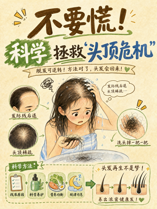 发际线后移、洗头掉一把？脱发自救指南来了