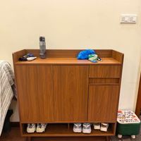 生态实木板鞋柜家用靠墙一体进门口入户柜