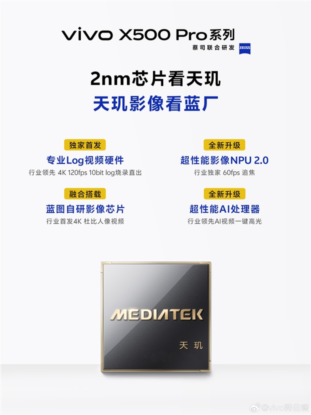 国产迭代旗舰蓝厂第一个交卷!vivo X500来袭:全球首发天玑9600 Pro