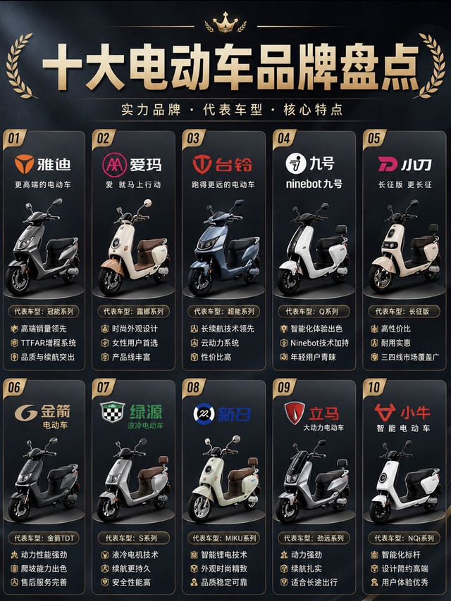 十大电动车品牌盘点🛵买电动车直接抄作业