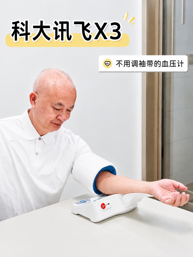 打败老爸嘴硬的，是科大讯飞X3这个不用调袖带的血压计~