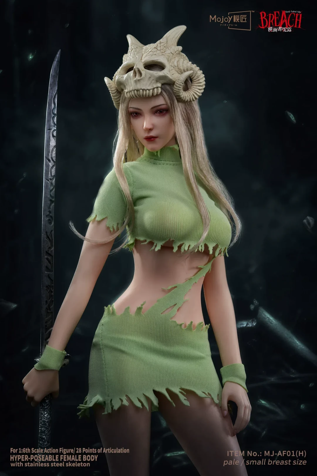 冷飒少女躯体｜Mojoy 模匠 1/6 覆面者・妮露 纤秀少女包胶素体双配色公开