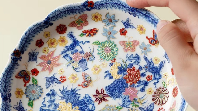 里作绘梦繁花粉彩花口壶承好物分享