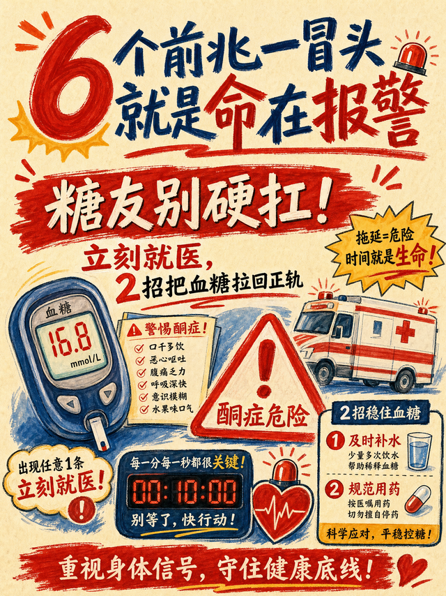嘴里有烂苹果味？糖友别扛，可能酮症酸中毒，立刻去医院！