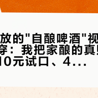 31万播放的"自酿啤酒"视频被评论区拆穿：我把家酿的真账翻完了——10元试口、439元入坑、4600元机皇，但两条红线不能碰