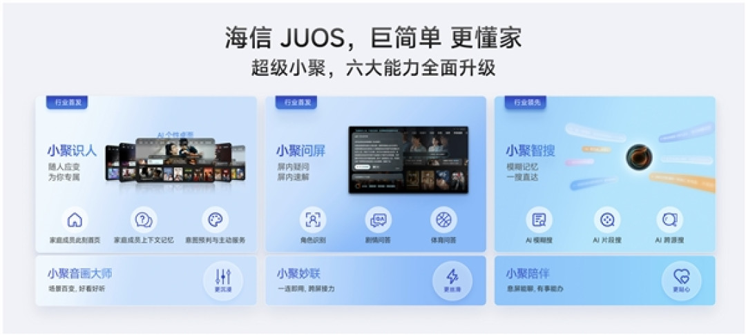 巨简单 更懂家!海信JUOS正式发布:行业首个家庭智能伴侣级AIOS