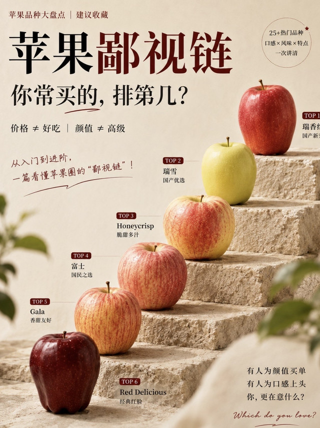 买苹果前存这张，少踩一半坑别再对着一排苹果只挑最红的。