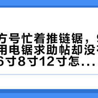 得伟官方号忙着推链锯，99条评论的家用电锯求助帖却没有统一答案：6寸8寸12寸怎么分界、链条总松、防误触开关坏了会不会自己启动，按家里干活的场景一次理清