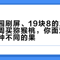 翠香开园刷屏、19块8的24粒上架:这周买猕猴桃,你面对的其实是三种不同的果