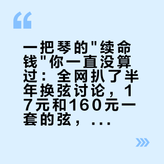 一把琴的"续命钱"你一直没算过：全网扒了半年换弦讨论，17元和160元一套的弦，差的不是音色，是你手上那点汗