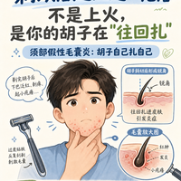 剃须后泛红起小疙瘩？不是上火！是胡子在“往回扎”