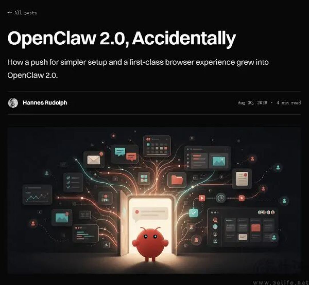 OpenClaw开源人工智能助手，发布2.0版本