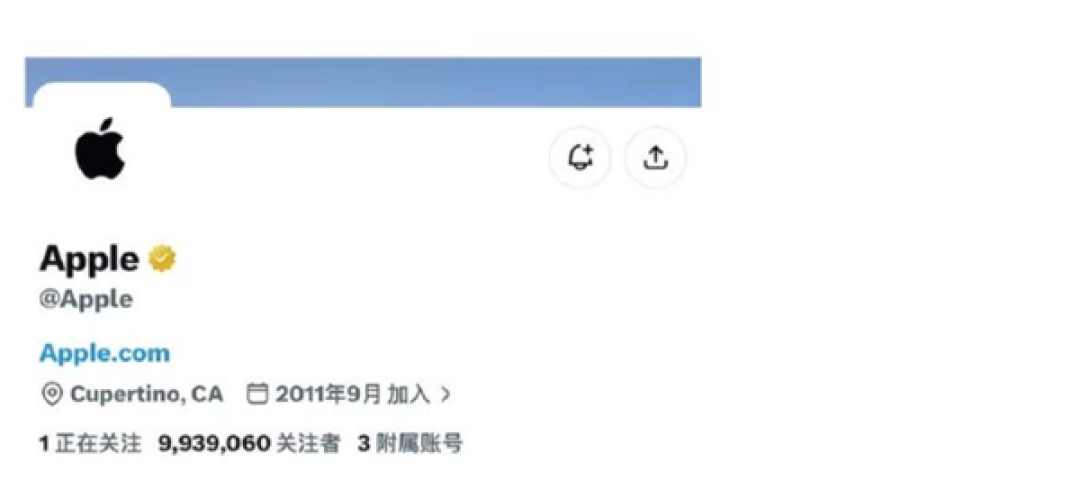 苹果官方社媒账号已取关库克：新CEO特努斯成苹果唯一关注