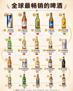 🍺 全球最畅销啤酒 TOP20 榜单来了!中国 4 款上榜
