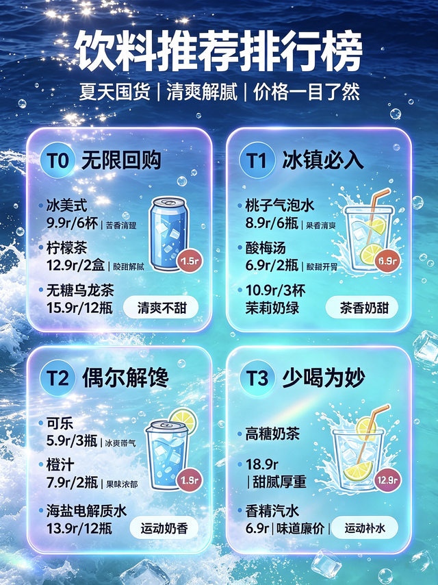 海边解暑饮料天梯榜🌊冰爽到跺脚｜平价好喝排行
