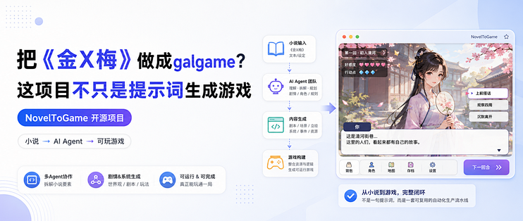 把《金X梅》做成galgame，这个项目不只是“一句提示词生成游戏”