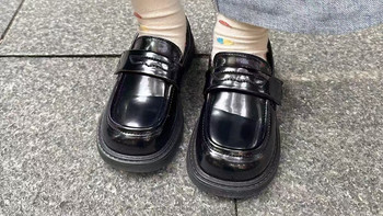 女宝秋天本命黑皮鞋👞百丽这双闭眼入