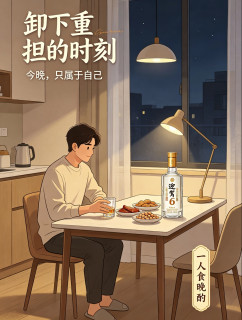 下班后小酌迎驾贡酒的独处时光