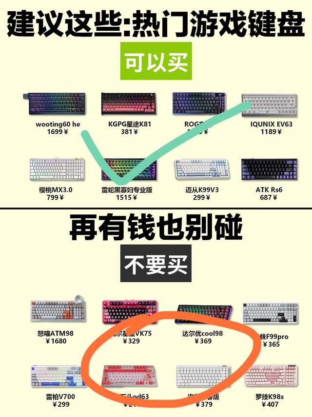 游戏键盘选购避坑🔥热门机型优缺点盘点