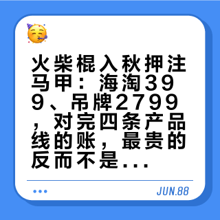 火柴棍入秋押注马甲：海淘399、吊牌2799，对完四条产品线的账，最贵的反而不是最暖的