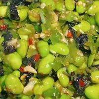 如何制作紫苏青椒炒毛豆
