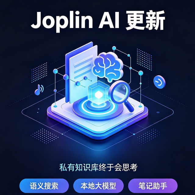 迈入 AI 时代！Joplin 3.7 实测：私有知识库终于 “能聊能搜”